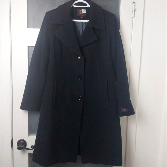 Anne Klein Jackets & Blazers - ANNE KLEIN Women Cashmere Blend Winter Fall Trench Coat Size 6 Jacket Black Chic